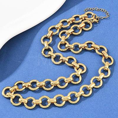 13MM 304 Stainless Steel Ring Link Chain Necklaces NJEW-Z105-03G-1