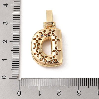 Brass Micro Pave Cubic Zirconia Pendants ZIRC-P121-01G-D-1