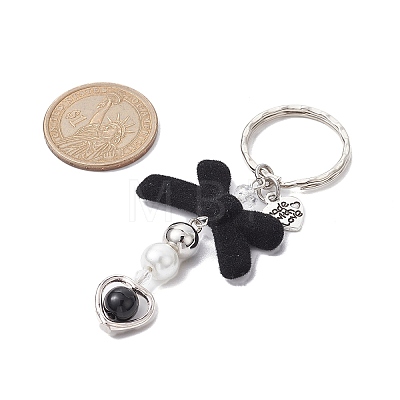 Bowknot Flocky Acrylic Keychains KEYC-JKC00610-03-1