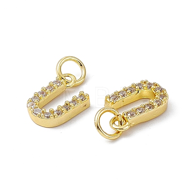 Real 18K Gold Plated Brass Micro Pave Clear Cubic Zirconia Charms KK-E068-VB452-U-1