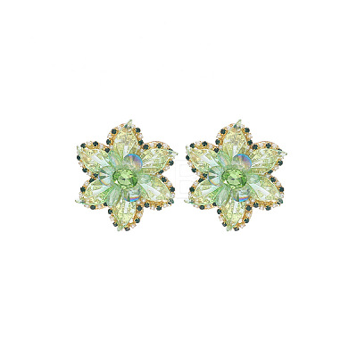 Alloy Rhinestone Stud Earrings for Women WGAC7EE-01-1