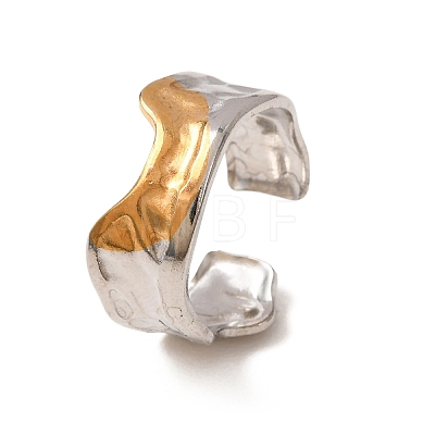 Two Tone 304 Stainless Steel Cuff Open Rings SA-CBA751F-06GP-1