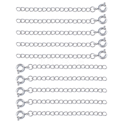 20Pcs 304 Stainless Steel Curb Chain Extender STAS-DC0013-97-1