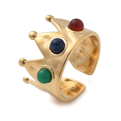 Natural Carnelian & Lapis Lazuli & Malaysia Jade Finger Rings STAS-Z112-09G-01-1