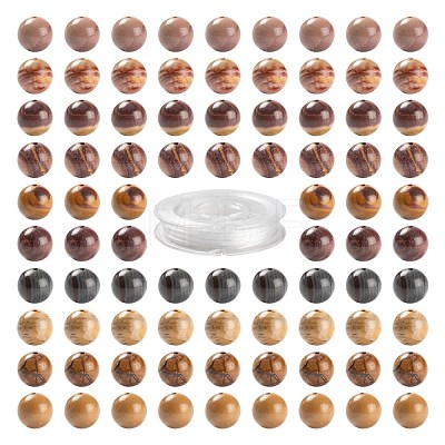 100Pcs 8mm Natural Mookaite Round Beads DIY-LS0002-57-1