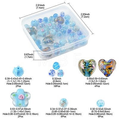 38Pcs Handmade Bumpy Glass Beads LAMP-FS0001-40-1