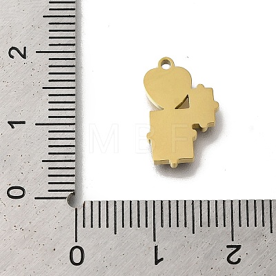 Ion Plating(IP) 304 Stainless Steel Manual Polishing Charms STAS-M059-05G-01-1