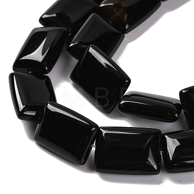 Natural Black Onyx(Dyed & Heated) Beads Strands G-T047-B29-01-1