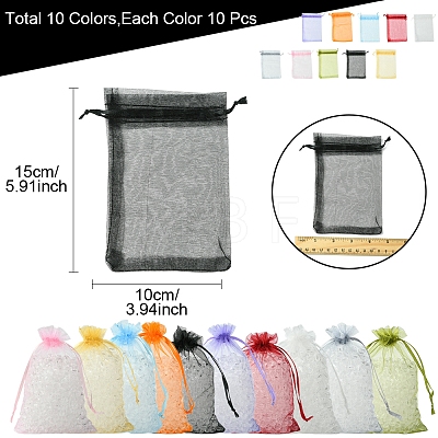 Organza Bags Jewellery Storage Pouches Wedding Favour Party Mesh Drawstring Gift OP-FS0001-04C-1