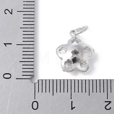 925 Sterling Silver Hollow Flower Charms STER-M093-03P-1