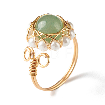 Natural Green Aventurine Finger Ring for Girl Women X1-RJEW-TA00012-1-1