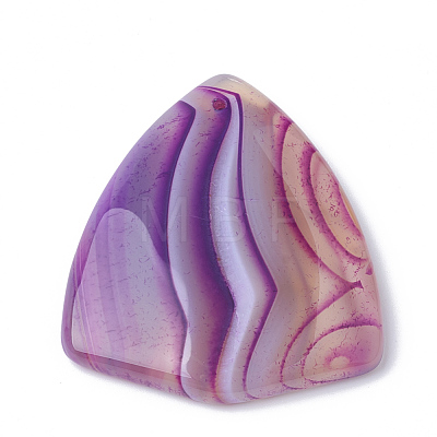 Dyed Natural Striped Agate/Banded Agate Pendants G-S280-04-1