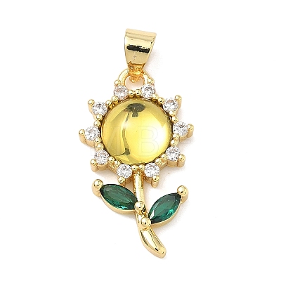Brass Micro Pave Cubic Zirconia Pendants KK-H539-12G-07-1