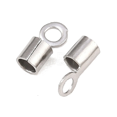 304 Stainless Steel Fold Over Crimp Cord Ends STAS-P434-05B-P-1
