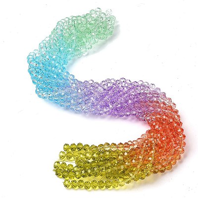 Transparent Painted Glass Beads Strands X1-DGLA-A034-T8mm-A12-1