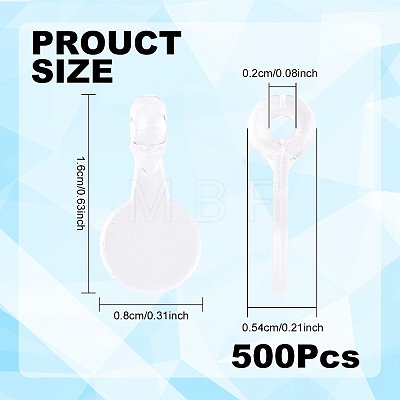 500Pcs Plastic Glue-on Flat Pad Bails KY-YW0002-14-1
