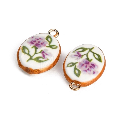 Printed Handmade Porcelain with Brass Pendants PR-CBAB520-07A-1