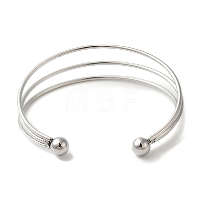 Non-Tarnish Ion Plating(IP) 304 Stainless Steel Open Cuff Bangles BJEW-Z071-04P-1