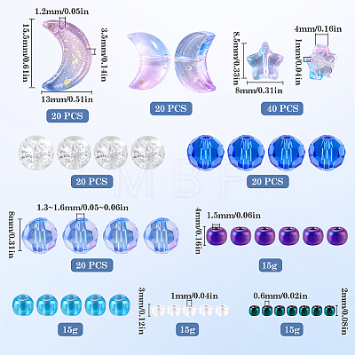 Mixed Styles Transparent Glass Beads GLAA-SC0002-17D-1