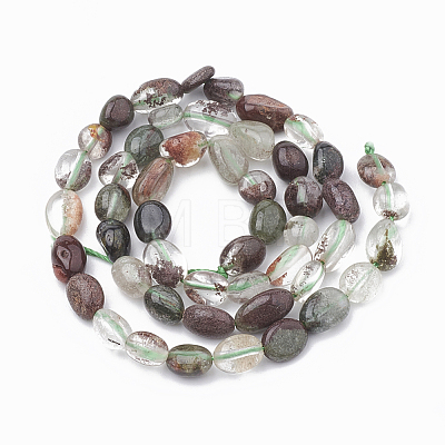 Natural Green Lodolite Quartz/Garden Quartz Beads Strands G-S331-6x8-006-1