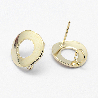 Brass Stud Earring Findings KK-F728-33G-1