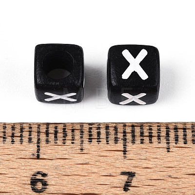 Initial Acrylic Horizontal Hole Beads OACR-ZX006-35X-1