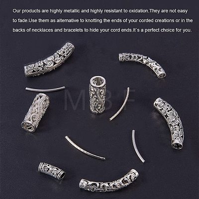 Alloy Tube Beads Hollow Finding Beads PALLOY-PH0012-41-1