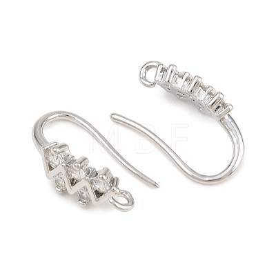Brass Rhinestone Earring Hooks KK-C261-01E-P-1