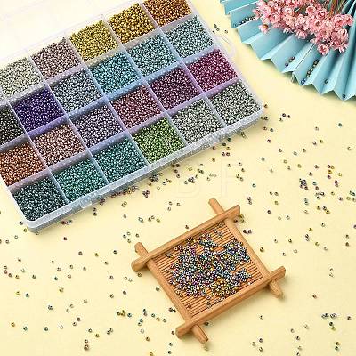 312G 24 Color 12/0 Baking Paint Glass Seed Beads SEED-YW0002-24-1