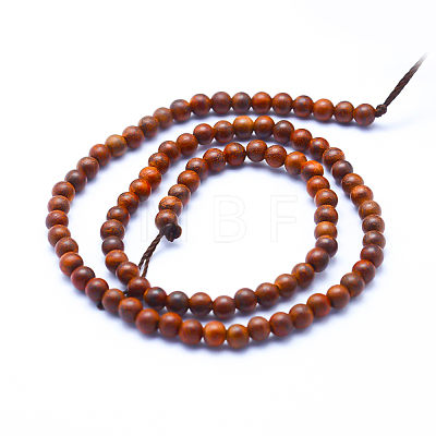 Natural Rosewood Beads Strands X-WOOD-P011-06-8mm-1
