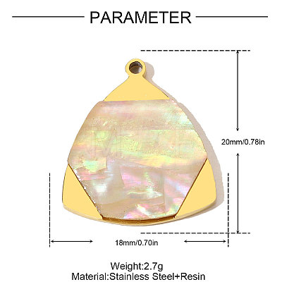 304 Stainless Steel Shell Pendants STAS-OY009-51G-1