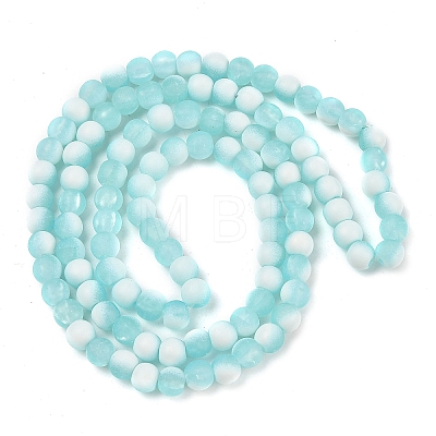 Frosted Crackle Glass Beads Strands GLAA-U001-6mm-M08-1