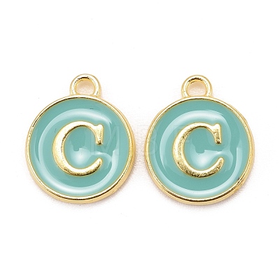 Golden Plated Alloy Enamel Charms ENAM-S118-05C-1