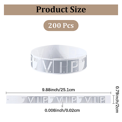 200Pcs VIP PP Plastic Waterproof Bracelets BJEW-SP0001-33A-1