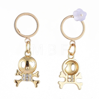 Brass Dangle Stud Earrings EJEW-JE04114-03-1