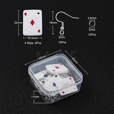 DIY Poker Playing Card Pendant Dangle Earrings Making Kit DIY-YW0004-60-1