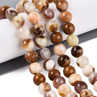 Natural Wood Lace Stone Wooden Jasper Beads Strands G-B128-A04-04-1