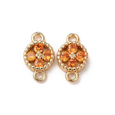 Brass Pave Cubic Zirconia Connector Charms ZIRC-L105-02G-1