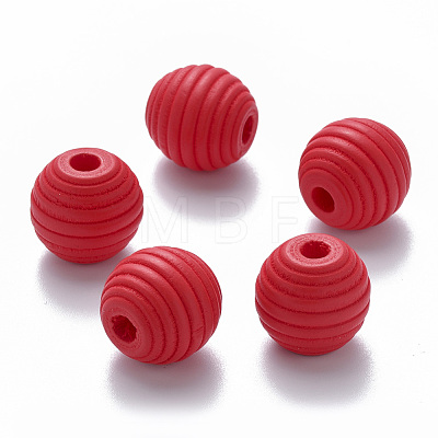 Painted Natural Wood Beehive European Beads WOOD-Q040-019A-A07-1