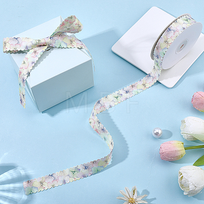 1Roll Single Face Printed Polyester Satin Ribbon SRIB-CY0001-47A-1