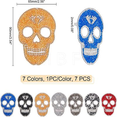 Skull Rhinestone Patches DIY-FH0002-05-1