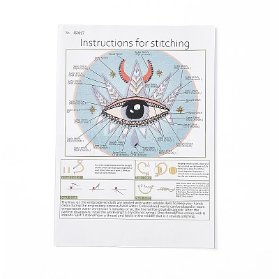 DIY Eye & Moon Pattern Embroidery Kits DIY-E063-01B-1