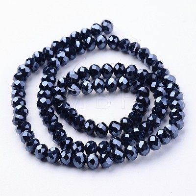 Full Plated Faceted Rondelle Electroplate Glass Beads Strands GLAA-A024D-FP02-1