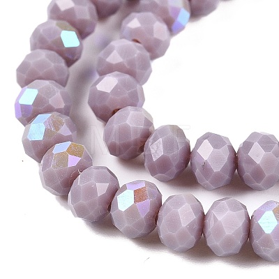 Electroplate Opaque Solid Color Glass Beads Strands EGLA-A044-P1mm-L13-1