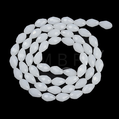 Electroplate Imitation Jade Glass Beads Strands EGLA-N013-J8mm-D03-1