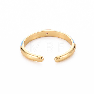 Brass Enamel Cuff Rings RJEW-T016-24F-NF-1