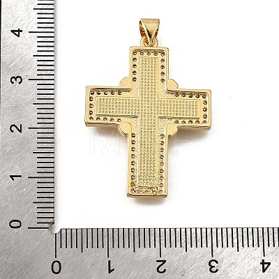 Brass Micro Pave Cubic Zirconia Shell Pendants KK-D328-26G-B-1