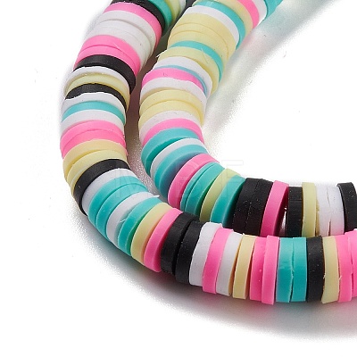 Handmade Polymer Clay Beads Strands CLAY-R089-6mm-153-1