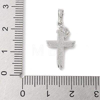 Brass Pave Natural White Shell Pendants KK-S522-01F-P-1