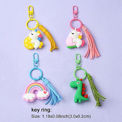 PVC Rainbow/Unicorn/Dinosaur Keychains KEYC-YW00007-1